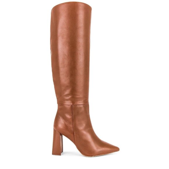 Steve Madden Handles Boots Heeled Cognac Leather Brown - Picture 1 of 8